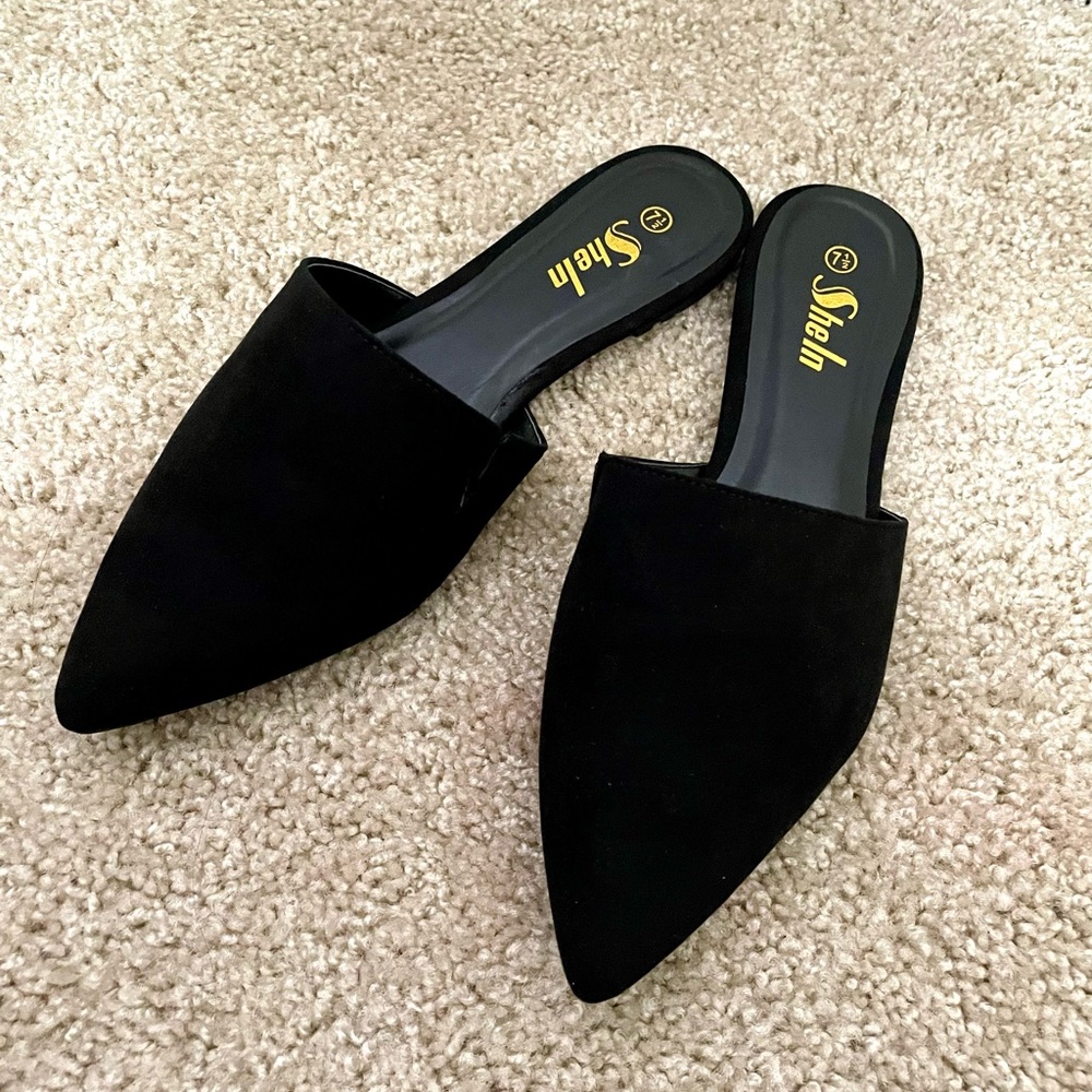 Black Flat Mules
